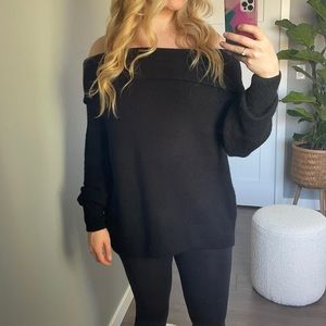 Off the shoulder black sweater